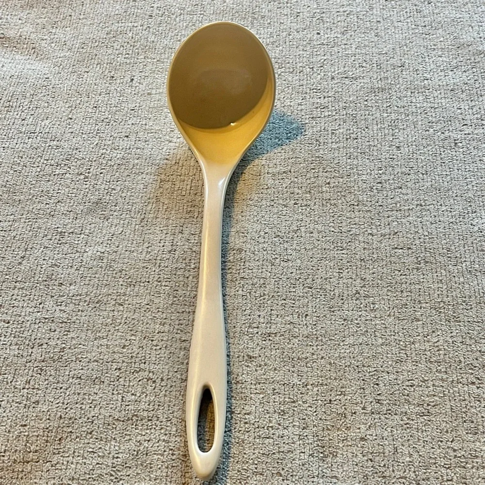 Vintage Ensar Corp Nylon Soup Ladle Beige Almond Made in USA Kitchen Utensil